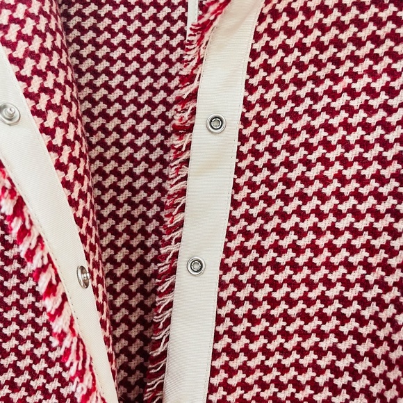 ARMANI {12} Jacket Cropped Dark Red Cream Fringe - Picture 10 of 14